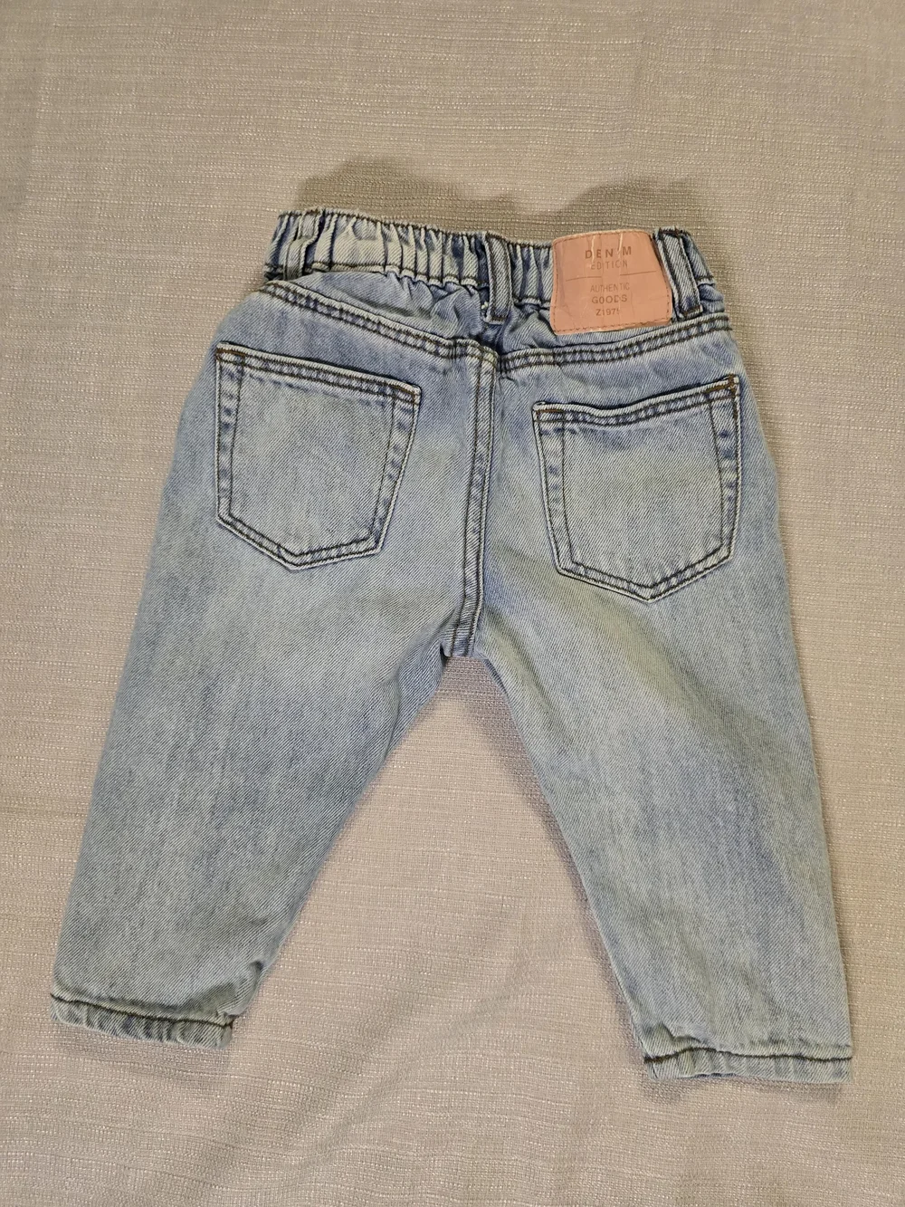 Zara Baby Light Wash Jeans 12-18M 86cm Elastic Waist Denim Pants